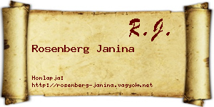 Rosenberg Janina névjegykártya
